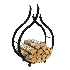 Nouveau support à bûches robuste en fer forgé, fait main, pour foyer extérieur, rangement de bûches, taille et forme personnalisables - Product Image 3