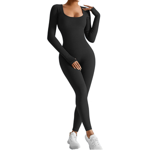 Women Round Neck <b>Jumpsuit</b> Full Length Casual Fashion Outfit Soft Comfortable One Piece Clothing for Everyday Style and Leisure - Product Image 1