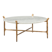 Table basse ronde en marbre de conception personnalisée artisanale vietnamienne, provenant d'un fabricant vietnamien