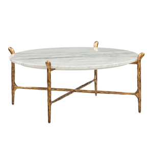 Mesa de Centro Redonda de Diseño Personalizado, Estilo Vietnamita, con Tapa de Mármol, de Fabricante Vietnamita - Product Image 1