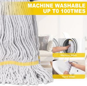Factory Wholesale Heavy Duty Reusable Cotton Mop Head Refill Mini Mop Self-Wringing Durable Commercial Industrial Wet Floor - Product Image 4