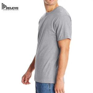 T-shirt en coton pour homme Relevo Industries, coupe classique, col rond, manches courtes, imprimé, logo sur le devant, gris, jersey décontracté, tricoté - Product Image 5