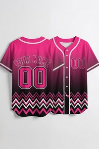Custom Yellow Chevron Sublimation Baseball Jersey Mens Button Up Team Uniform Moisture Wicking <b>Athletic</b> Sports Shirt - Product Image 2