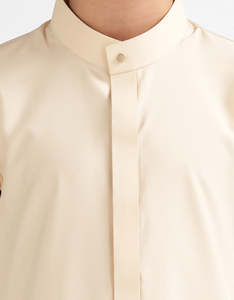 Thobe en coton crème à manches longues, longueur au sol, col montant, tenue de prière islamique modeste, vêtement traditionnel du Moyen-Orient AA IMPEX - Product Image 5