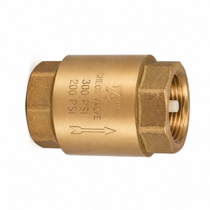 Vanne de retenue verticale en bronze de 1/2 pouce, extrémités filetées BSP femelle, conception à ressort en acier inoxydable et joint torique en caoutchouc synthétique - Product Image 2