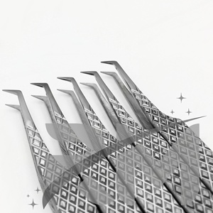 Pince à épiler professionnelle RMI pour extensions de cils, haute qualité, logo personnalisable, poignée lisse/diamantée - Product Image 4