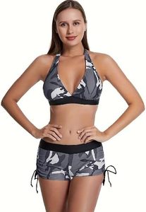 Nouvelle Arrivée 2026 – Robe de bain sexy et respirante pour femme, 2 pièces, au-dessus du genou, à manches courtes, avec logo frontal - Product Image 2