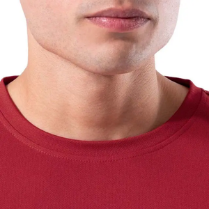 T-shirt ample à manches courtes en coton respirant couleur bordeaux avec broderie, style streetwear décontracté pour l'été - Product Image 6