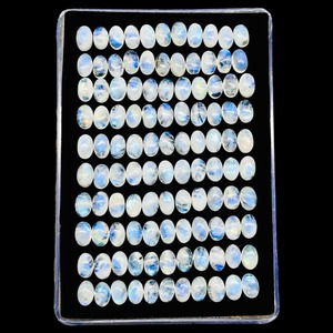 Piedra de Luna Arcoíris Natural Ovalada Cabujón 6mm 4mm Azul Brillante Piedras Sueltas Precio al por Mayor Lote a Granel para Fabricación de Joyas - Product Image 4