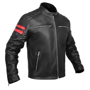 Vestes en cuir pour hommes de style décontracté d'hiver, fabriquées par Furat Leathers, col montant, fermeture éclair. - Product Image 3