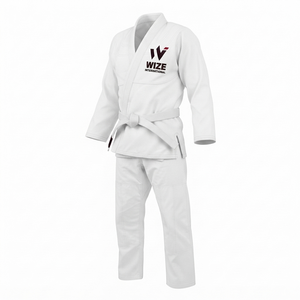Unisex Adult BJJ <b>Kimono</b> 100% Cotton Martial Arts Gi Durable Front Logo <b>White</b> Color BJJ Uniform 220g Custom Logo & Sizes - Product Image 3
