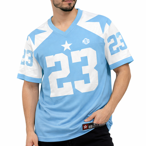 Camiseta Casual Oversize Estilo Jersey de Fútbol Americano con Cuello en V para Hombre, Diseño Gráfico con Número, Estilo Y2K, Servicio OEM Personalizado, Hecho en EE. UU. - Product Image 5