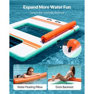 Plataforma Flotante Inflable de 10 x 6 Pies, Tapete de PVC Antideslizante con Bolsa de Transporte - Product Image 3