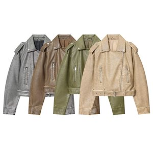 Veste rétro personnalisée pour femme, hiver 2026, en cuir véritable, avec ceinture, doublure en fausse fourrure écologique et respirante, manches longues - Product Image 1
