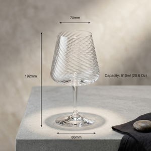 [Holar] Verres à vin en plastique côtelé incassable de haute qualité, fabriqués à Taïwan, 20 oz, pour bars, camping en plein air, pique-niques - Product Image 3