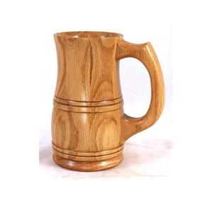 Chope à bière en bois avec anneau métallique et couvercle à charnière, style vintage, artisanale, pour fête, mariage, cadeau - Product Image 6