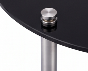 Support de service à étages en acrylique noir avec pieds en acier inoxydable, présentoir rond à 3 niveaux pour table de salle à manger, cuisine, restaurant - Product Image 3