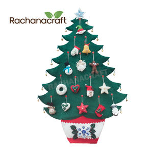 Árbol de fieltro de Navidad, juguete colgante de pared, regalos de vacaciones, fábrica hecha en Nepal por mujer, árbol de Navidad de lana con adornos de fieltro desmontables - Product Image 3