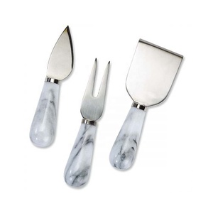 Cortador de cobre y plata con patrón de mármol, esparcidor de mermelada, mantequilla, queso, esparcidor, juego de herramientas para casa y boda - Product Image 1