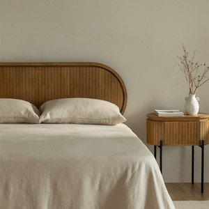 Cabecero Vandana Flux Aureo para cama de 150 cm en madera de mango Analis - Product Image 2