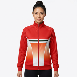 Custom Sublimation Fleece <b>Jacket</b> Zip Up Track <b>Jacket</b> Geometric Print Winter Outerwear for <b>Men</b> and Women - Product Image 2