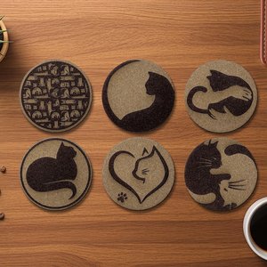 Eco Friendly MDF and Resin Square Classic Design Food Grade Durable Handmade Reusable <b>Table</b> <b>Protector</b> Coaster Set - Product Image 3