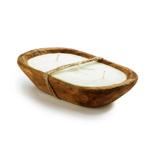 Centre de table ovale en bois pour bougie, conçu pour les thèmes de décoration de ferme et un éclairage d'ambiance chaleureux, hauteur 2 pouces - Product Image 4