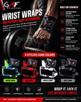Muñequera Deportiva GAF Transpirable con Almohadilla de EVA Antideslizante y Resistente, Soporte para Levantamiento de Pesas, Entrenamiento en Gimnasio y Barra