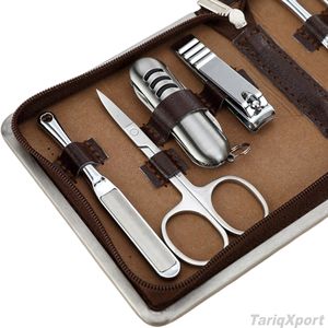 Kit de manucure et pédicure professionnel 9 pièces 5 en 1 7 en 1, coupe-ongles en acier inoxydable luxueux, coupe-cuticules, étui d'emballage personnalisé - Product Image 2