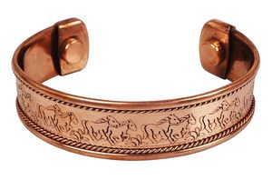 Brazalete de Cobre Hecho a Mano, Forjado, de Alta Calidad, Estilo Tibetano, Grabado, Joyería para Mujeres y Hombres, ZARA ENTERPRISES - Product Image 3