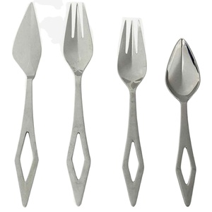 Vajilla de diseñador de Venta caliente, cubiertos pulidos de plata mate de acero inoxidable con mango triangular, juego de cuchara y tenedor - Product Image 1