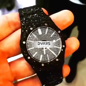 Reloj de Lujo de Acero Inoxidable con Diamantes de Moissanita y Cuarzo, Esfera de Cristal, Resistente al Agua 10m, Ideal para Fiestas - Product Image 1