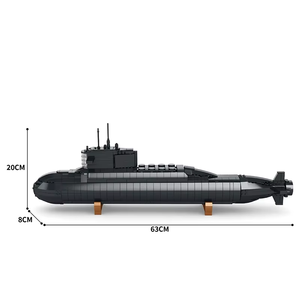 1498 Piezas Bloques de Construcción de Submarino Nuclear Estratégico Militar Grande, Modelo de Barco de Guerra, Ladrillos de Juguete DIY para Niños, Regalos de Vacaciones - Product Image 1