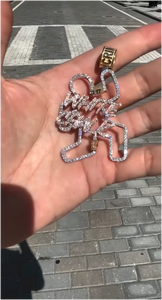 Collar con Colgante de Letra Personalizada en Cursiva, Chapado en Oro de 18K con Moissanita, Estilo Hip Hop, para Hombres y Mujeres, Joyería para Raperos - Product Image 3