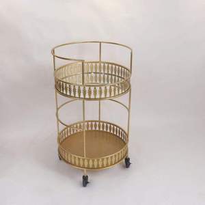 Chariot de service de luxe en métal fait main, mobilier haut de gamme pour hôtel, restaurant, mariage, événement, restauration - Product Image 5