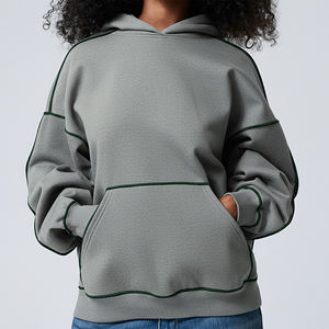 Pull molletonné pour femme, personnalisé OEM/ODM, imprimé DTG, délavé à l'acide, couleur unie, tendance, grande taille, streetwear, pour l'hiver - Product Image 6