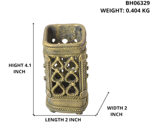 ที่วางปากกาทองเหลืองลายศิลปะชนเผ่า งานแฮนด์เมด ของตกแต่งโต๊ะทำงาน ของตกแต่งบ้าน ของสะสมที่ไม่เหมือนใคร ของขวัญสุดพิเศษ - Product Image 3