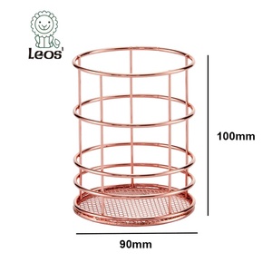 Leos' Phong Cách Rose Gold Kim Loại Đa Chức Năng Trang Điểm Bàn Chải Chủ Ưa Thích Bút Lưu Trữ Tổ Chức Cho Phòng Ngủ Thay Bàn Bộ - Product Image 2
