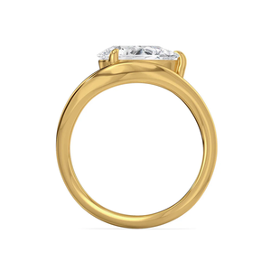 แหวนหมั้นเพชรทรงลูกแพร์ 2.00 กะรัต เพาะเลี้ยงในห้องปฏิบัติการ ได้รับการรับรองจาก IGI ทองคำแท้ 14K ดีไซน์แบบ Bypass สำหรับผู้หญิง - Product Image 2