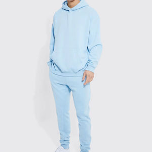Sweat-shirt à capuche bleu clair pour homme, couleur unie, coupe décontractée, 100 % coton respirant, coupe régulière, style automne - Product Image 6
