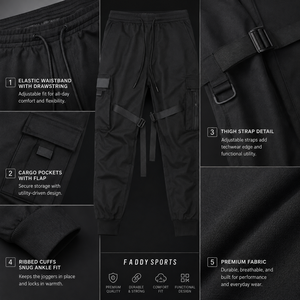 Men's Techwear <b>Cargo</b> Pants Multi-Pocket Streetwear Joggers Tactical Trousers with Ribbons Hip Hop Casual Black <b>Cargo</b> Joggers - Product Image 5