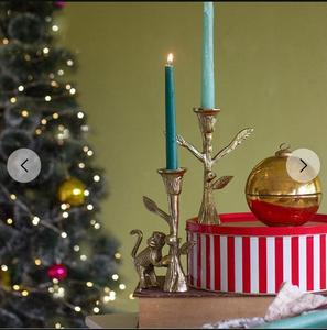 Candelabro de metal con forma de árbol de mono, decoración navideña para el hogar, resistente al calor - Product Image 1