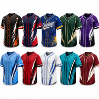 Jersey Baseball Kustom Remaja OEM ODM Kaos Tim Baseball Anak-Anak Jersey Baseball Sublimasi Kancing Depan Produsen Jersey Baseball
