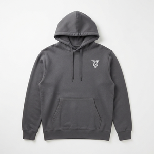 Sudadera con Capucha para Hombre, Color Gris Oscuro, Felpa de Algodón, Corte Regular, Logotipo Bordado, Bolsillo Delantero, Transpirable, para Invierno - Product Image 1
