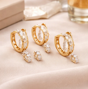 Boucles d'oreilles de luxe pour femmes, serties de diamants naturels, plaquées or, personnalisables, de haute qualité, disponibles en gros - SUTARIYA - Product Image 6