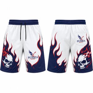 PEARIA Men's Sublimated Quick Dry <b>Polyester</b>/Cotton <b>Shorts</b> with Customized Team Name Drawstring Closure Summer Sport Wear - Product Image 3