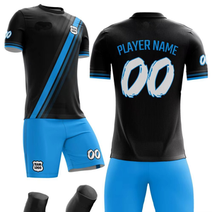 Maillots de football personnalisés 100% polyester à séchage rapide, impression numérique, kit de football personnalisé, uniformes de football unisexes de haute qualité pour adultes - Product Image 3