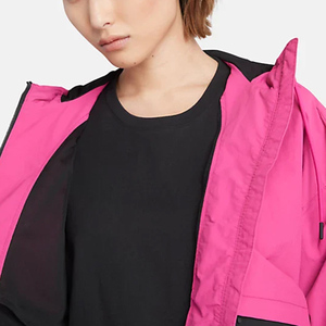 เสื้อแจ็คเก็ตสตรีสีชมพูสีดำลำลองแบบถักคอตั้งแขนยาวซิปน้ำหนักเบาระบายอากาศได้ดีสวมใส่ได้ในฤดูร้อนฤดูใบไม้ร่วง - Product Image 3