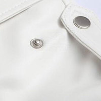 Blouson en similicuir blanc asymétrique à fermeture éclair, col à revers, coupe ajustée pour homme, personnalisable, style sportif inspiré des motards