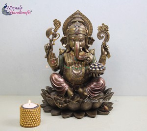 Ganesh statue PolyResin Lord Ganesha statue Ganpati indian god finugrine home decor showpiece - Product Image 2